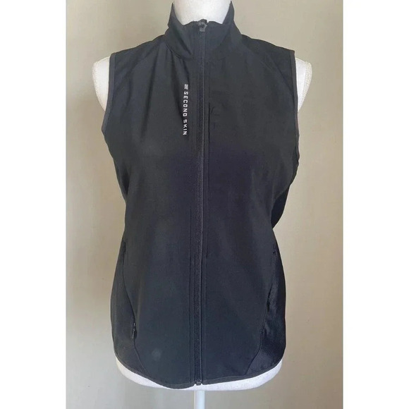 Second Skin Full Zip Vest Lightweight Black Small S - Picture 1 of 4